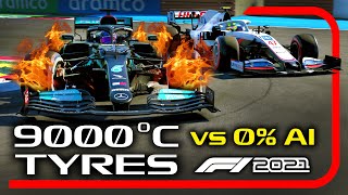 Can You Beat 0 AI with 9000°C ON FIRE TYRES on the F1 2021 Game [upl. by Naivat630]