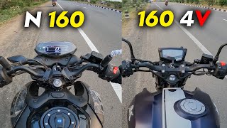 2024 TVS Apache 160 4V 🆚 Bajaj Pulsar N160 Ride Comparison Review  Which one is Better [upl. by Borrell]