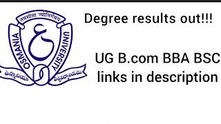 Osmania University degree result 2024 out [upl. by Eadahs]