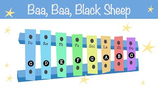 Baa Baa Black Sheep  Xylophone tutorial and songs for beginners  Normal speed [upl. by Ttocs]