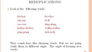 Reduplications amp Acronymy  Word formation process in English [upl. by Aracahs]