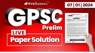 GPSC Paper Solution 2024  GPSC Prelims Paper Analysis  GPSC Exam 2024  WebSankul [upl. by Naara]