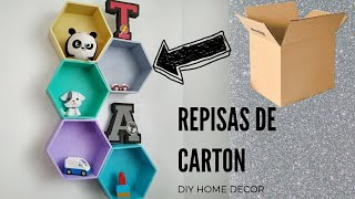 💥COMO hacer REPISAS FLOTANTES CON CARTON🤯 IDEAS para DECORAR tu CUARTO [upl. by Vaios]