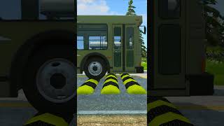 Bus vs Speed bumps beamngdrive short bus  speedbumps gaming viral trending BeamNGDrive 015 [upl. by Yatnwahs]