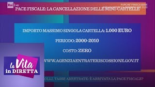 Multe bolli tasse arretrate è arrivata la pace fiscale  La vita in diretta 15012019 [upl. by Ahsiym]