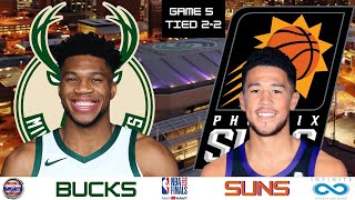 Milwaukee Bucks vs Phoenix Suns Game 5 22 NBA Finals Live NBA Game [upl. by Aimas]