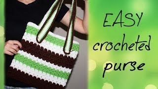 How To Crochet for Beginners  Easy Purse [upl. by Ohcamac]