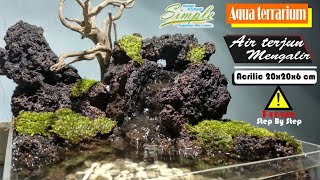 Low budget nano aqua terrarium dengan air terjun mengalir  Paludarium 9 [upl. by Battat844]