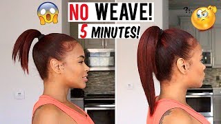 How to Get LONG HAIR in 5 min WITHOUT weave hair hacks [upl. by Ligriv]