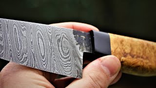 KNIFE for my WIFE knifemakingmaking a damascus kitchen knife [upl. by Ahtabat116]