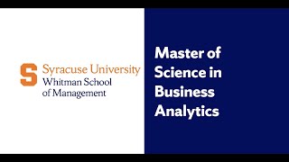 Whitman OnCampus Business Analytics Graduate Program [upl. by Nueormahc]