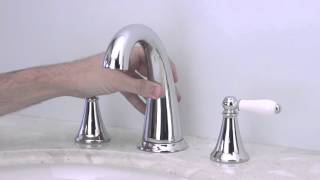 Installing a 8quot15quot Widespread Bathroom Faucet with a Push amp Seal Drain  Kaylon Collection [upl. by Castorina]