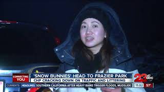 Snow bunnies head to Frazier Park CHP cracking down [upl. by Llehcal]