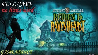 MYSTERY CASE FILES RETURN TO RAVENHEARST No Hints Used  FULL GAME SPEEDRUN WALKTHROUGH [upl. by Ambie]