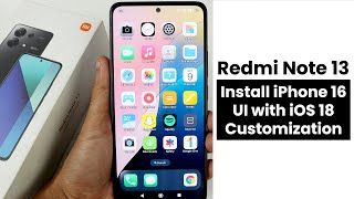 Install iPhone 16 UI In Redmi Note 13  iOS Customization [upl. by Euqcaj]