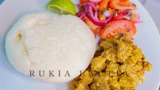 Kuandaa Chakula Cha Mchana Nyama yakukausha Ugali na Kachumbari [upl. by Olympia]