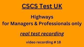 CSCS Test UK 2024  CSCS Card UK  CSCS Test for Managers amp Professionals 18 highway cscscard [upl. by Loralyn]