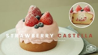 딸기 생크림 카스테라 케이크 만들기  Strawberry Cream Castella Cake Recipe  イチゴ生クリームカステラ Cookingtree쿠킹트리 [upl. by Nuy]