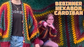 Beginner HEXAGON CARDIGAN TUTORIAL kind of [upl. by Attevroc108]