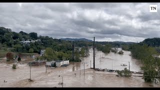 Catastrophic flooding in Asheville NC Erwin and Newport TN part of Hurricane Helene aftermath [upl. by Alleyn]