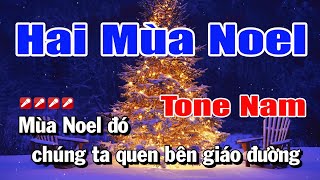 Karaoke Hai Mùa Noel Tone Nam Nhạc Sống  Nguyễn Linh [upl. by Keon]