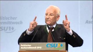 Aschermittwoch der CSU  die Rede von CSUEhrenvorsitzenden Stoiber [upl. by Joshua226]