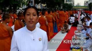 Alms Offering Ceremony to 22600 monks in Thailand [upl. by Chien]