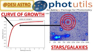 PART6 PYTHON FOR ASTRONOMY PHOTUTILS PHOTOMETRY PLOT CURVE OF GROWTH PYTHON FOR DATA SCIENCE [upl. by Urbannai]