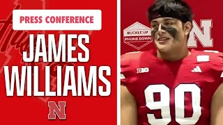 Nebraska Football DL James Williams speaks to the media after Huskers 179 win over Northwestern [upl. by Ardiedak]