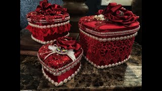 Three hearts are better than one Heart Satin Box by Refunction Crafts [upl. by Ttayw]