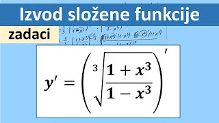 Izvod složene funkcije  zadatak sa trećim korenom [upl. by Ecnesse]