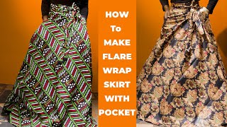 How To Make Flare Wrap Skirt With Pocket [upl. by Gardell797]