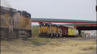 UP Grain Meets UPY GP402 1471 With Fouled K3LA And Crew In El Paso Texas 22724 [upl. by Annoeik]