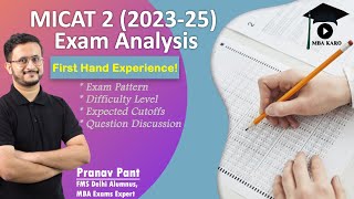 MICAT 2 202325 Exam Analysis  Difficulty Level  Expected Cutoffs  Question Discussion [upl. by Hnil469]