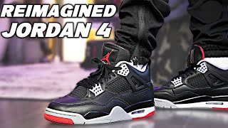 Air Jordan 4 Bred Reimagined 2024 Review and On Foot [upl. by Ened]