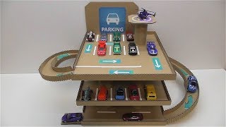 DIY Parking for cars out of cardboard How to make Parking for cars [upl. by Jackquelin]