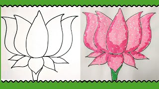 Collage making for kids Lotus Collage  School Project Ideas  कोलाज काम  Flower collage [upl. by Mabel]