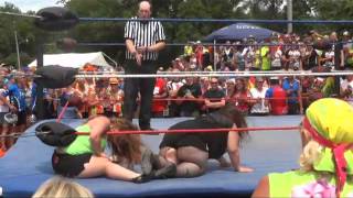 RAGBRAI 2013 Dallas Center Female Midget Wrestling [upl. by Su]