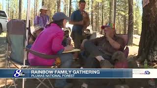 Rainbow Family gathers at Plumas National Forest without permit [upl. by Damal]