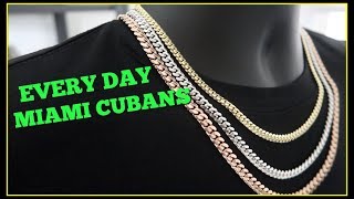 EVERYDAY Miami Cuban link chain SIZES [upl. by Neemsay]