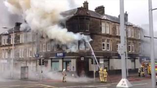 Fire at Bishopbriggs Cross on March 17th 2013  Kenmure Avenue and KIrkintilloch Road [upl. by Aicram256]