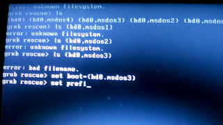 How setup boot setting ERROR UNKNOWN FILE SYSTEMGRUB RESCUE [upl. by Arikal]