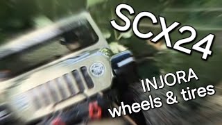 SCX24 Jeep Gladiator on INJORA wheels and tires [upl. by Yltsew366]