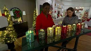 3Wick Illuminated 7quot Crackle Glass Candle by Valerie on QVC [upl. by Skurnik735]