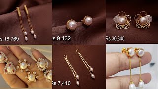 Latest pearl gold earrings with price [upl. by Ykceb115]