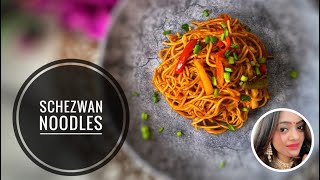 Schezwan Noodles Recipe Szechuan Noodles Veg Schezwan Noodles [upl. by Dranyar]