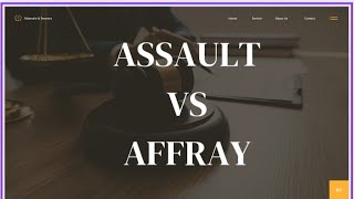 Difference between assault and affray  Bhartiya Nyay Sanhita  Indian Penal Code  Law [upl. by Ryon]