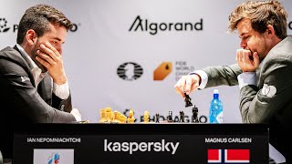 Ian Nepomniachtchi vs Magnus Carlsen  World Chess Championship 2021  Game 11 [upl. by Maryjo361]