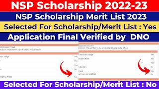 NSP Scholarship Merit List 202223  NSP Merit List 202223 Date  NSP Status Change  Check Now [upl. by Schechinger]