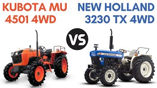 New Holland 3230 TX 4WD vs Kubota MU 4501 4WD I 45 HP Tractors I Tractor Compare Khetigaadi [upl. by Herta279]